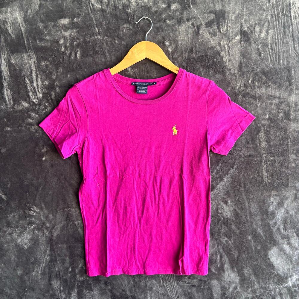 Ralph Lauren Sport Purple T-Shirt Yellow Small Pony Size:M